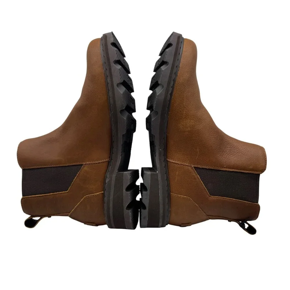 Sorel Brown Leather Chelsea Waterproof Ankle Boots